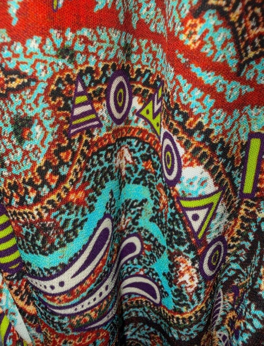 ETRO Boho, Retro ,Paisley Print V-Neck Sleeveless Maxi Dress with Tie Back - Picture 7 of 10